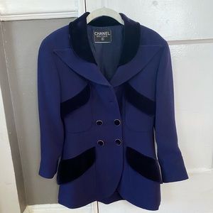 Vintage Chanel Jacket Wool and Velvet